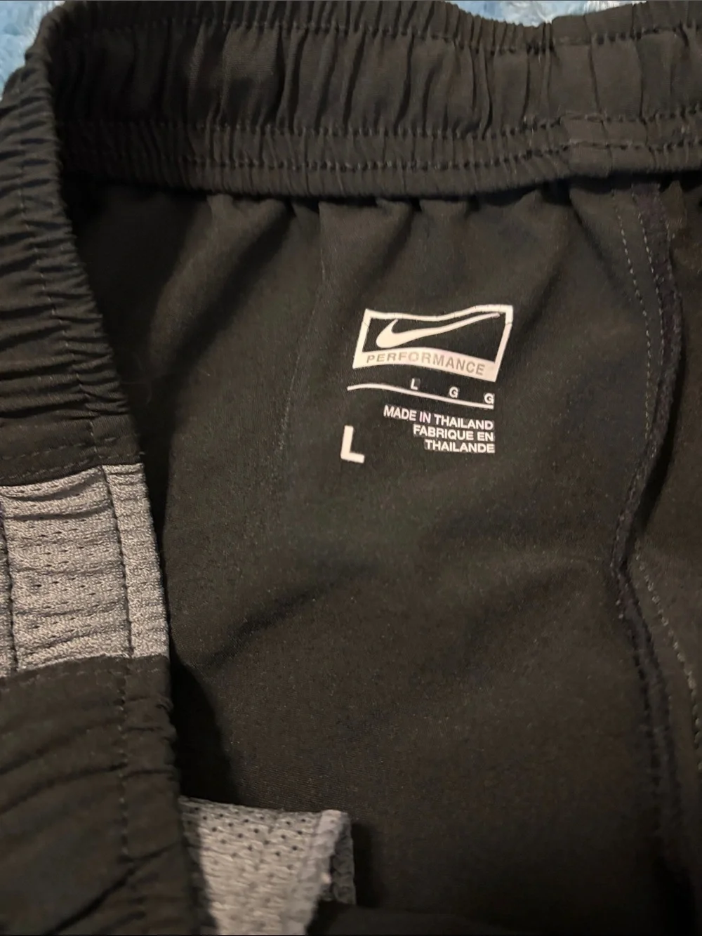 Nike Black Athletic Shorts with Gray Side Panels